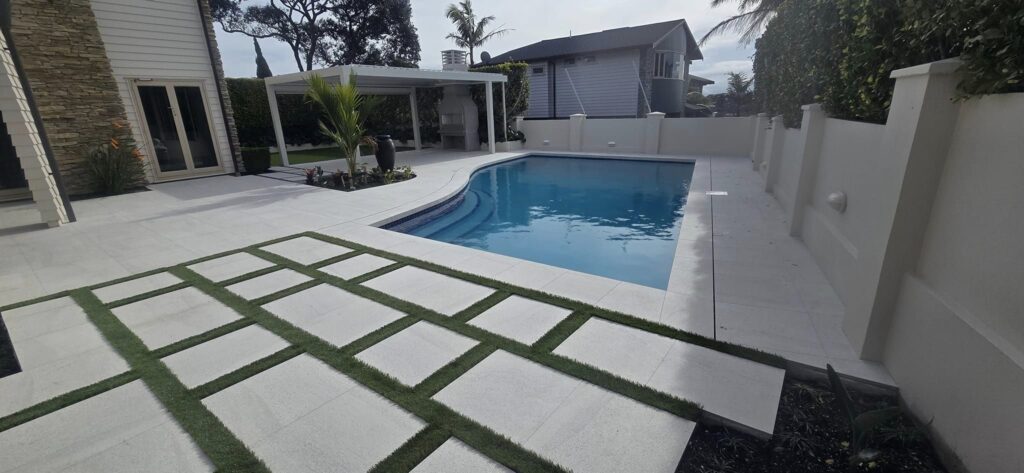 Renovated pool with new tiled interior, Auckland