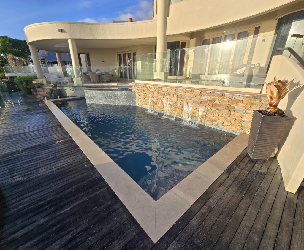 Concrete pool built by Artisan Stone and Tile, concrete pool builders Auckland
